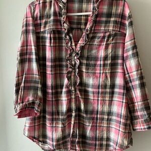 Plaid Ladies Shirt in Pink and Black